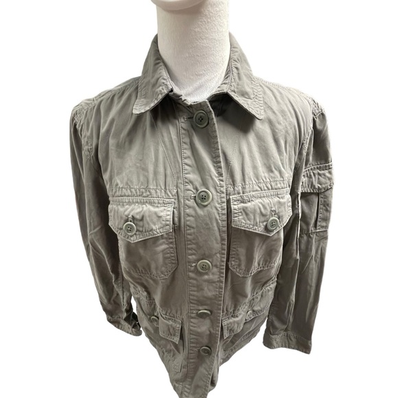 J. Crew. Sz XS. Army-Green jacket. Excellent condition. 100% Cotton - Picture 2 of 8